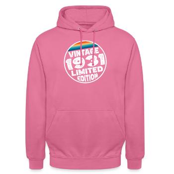 Limited Edition since 1931 Birthday Gift - Unisex Hoodie - pink - Front - Alina (178cm) & Michal (187cm)
