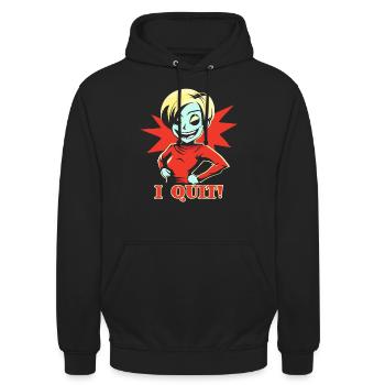 J’arrête, fille avec une attitude - Sweat-shirt à capuche unisexe - noir - Devant - Alina (178cm) & Michal (187cm)