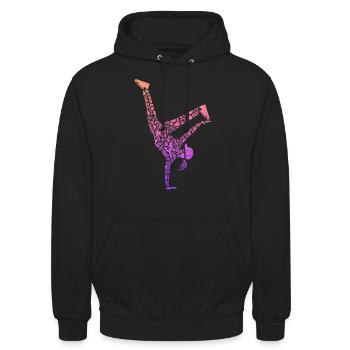 Breakdancing Breakdancer Frauen Mädchen Breakdance - Unisex Hoodie - Schwarz - Vorne - Alina (178cm) & Michal (187cm)
