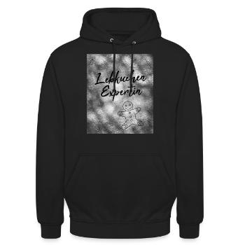 Weihnachten Lebkuchen Expertin - Unisex Hoodie - Schwarz - Vorne - Alina (178cm) & Michal (187cm)