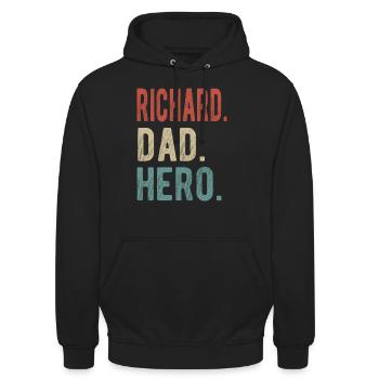 Richard Papa Held - Unisex Hoodie - Schwarz - Vorne - Alina (178cm) & Michal (187cm)