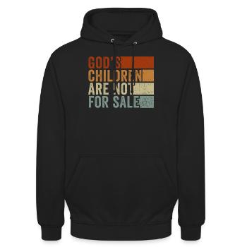 God's Children Are Not For Sale Christian Children - Unisex Hoodie - black - Front - Alina (178cm) & Michal (187cm)