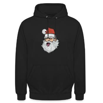 Père Noël - Sweat-shirt à capuche unisexe - noir - Devant - Alina (178cm) & Michal (187cm)