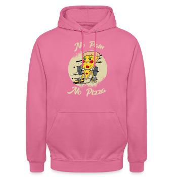 No Pain No Pizza - Unisex Hoodie - Pink - Vorne - Alina (178cm) & Michal (187cm)