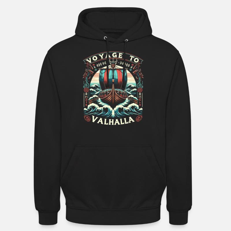Drakkar viking Valhalla - Sweat-shirt à capuche unisexe - noir
