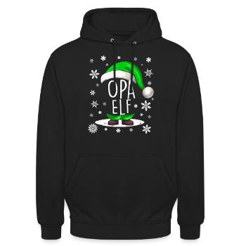 Weihnachten Opa Elf - Unisex Hoodie - Schwarz - Vorne - Alina (178cm) & Michal (187cm)