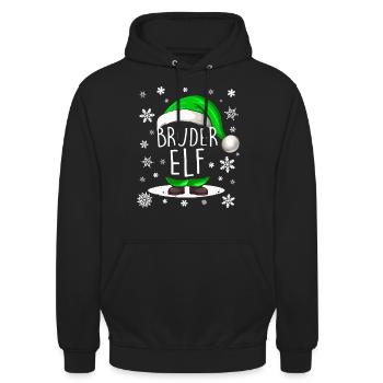 Weihnachten Bruder Elf - Unisex Hoodie - Schwarz - Vorne - Alina (178cm) & Michal (187cm)