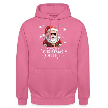 Anti Christmas Outfit - Unisex Hoodie - pink - Front - Alina (178cm) & Michal (187cm)