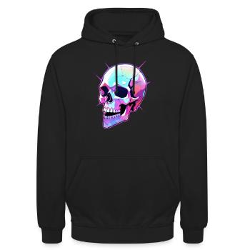Party Skull EDM Festival DJ Rave - Unisex Hoodie - Schwarz - Vorne - Alina (178cm) & Michal (187cm)