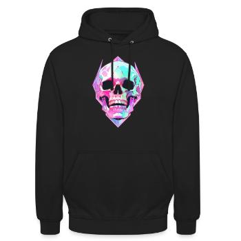 EDM DJ Party Skull Festival Rave - Sweat-shirt à capuche unisexe - noir - Devant - Alina (178cm) & Michal (187cm)