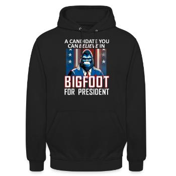 A Candidate You Can Believe In. Bigfoot For Presid - Unisex Hoodie - black - Front - Alina (178cm) & Michal (187cm)