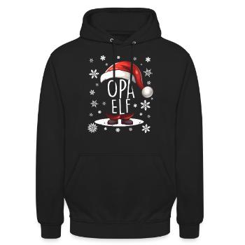 Opa Elf - Unisex Hoodie - Schwarz - Vorne - Alina (178cm) & Michal (187cm)