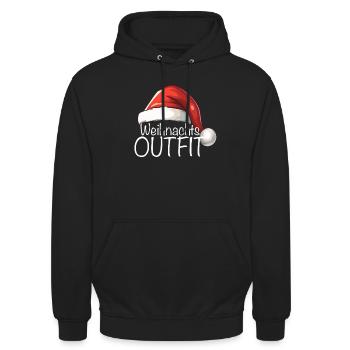 Weihnachts Outfit - Unisex Hoodie - Schwarz - Vorne - Alina (178cm) & Michal (187cm)