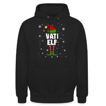 Vati Elf Papa - Unisex Hoodie - Schwarz - Vorne - Alina (178cm) & Michal (187cm)
