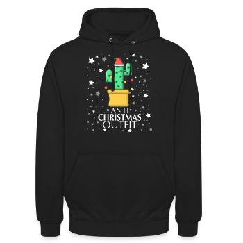 Tenue anti-Noël - Sweat-shirt à capuche unisexe - noir - Devant - Alina (178cm) & Michal (187cm)