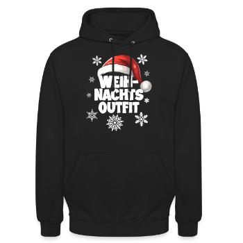 Christmas Outfit - Unisex Hoodie - black - Front - Alina (178cm) & Michal (187cm)