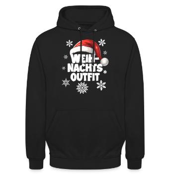 Christmas Outfit - Unisex Hoodie - black - Front - Alina (178cm) & Michal (187cm)