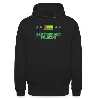 Sao Tomé et Principe - Sweat-shirt à capuche unisexe - noir - Devant - Alina (178cm) & Michal (187cm)