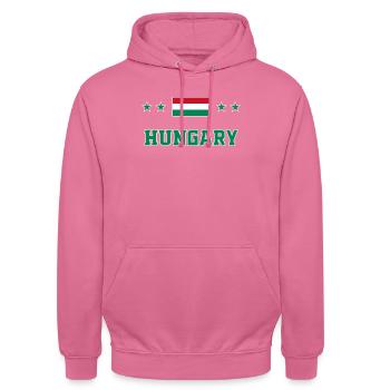 Hongrie - Sweat-shirt à capuche unisexe - rose - Devant - Alina (178cm) & Michal (187cm)