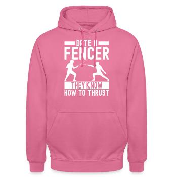 Fechten Fechtsport - Unisex Hoodie - Pink - Vorne - Alina (178cm) & Michal (187cm)