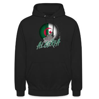 Algérie - Sweat-shirt à capuche unisexe - noir - Devant - Alina (178cm) & Michal (187cm)