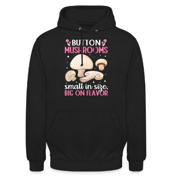 Champignons- Mushrooms- Pilze Geschenkidee - Unisex Hoodie - Schwarz - Vorne - Alina (178cm) & Michal (187cm)