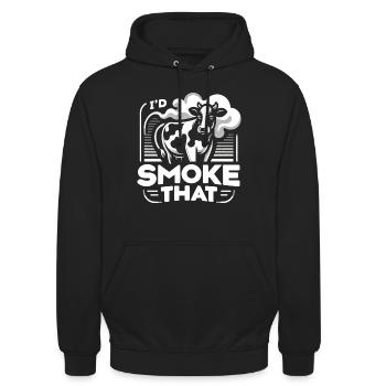 I'd Smoke That Meat BBQ - Unisex Hoodie - black - Front - Alina (178cm) & Michal (187cm)