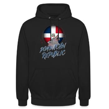 République dominicaine - Sweat-shirt à capuche unisexe - noir - Devant - Alina (178cm) & Michal (187cm)