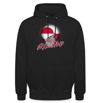 Groenland - Sweat-shirt à capuche unisexe - noir - Devant - Alina (178cm) & Michal (187cm)