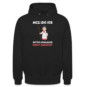 Ministrant Messdienerin Messdiener - Unisex Hoodie - Schwarz - Vorne - Alina (178cm) & Michal (187cm)