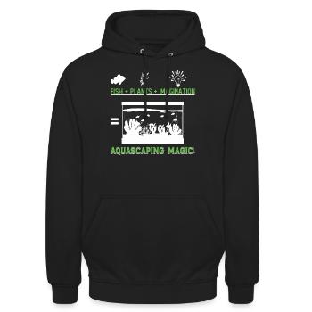 Fische + Pflanzen + Fantasie = Aquascaping-Magie! - Unisex Hoodie - Schwarz - Vorne - Alina (178cm) & Michal (187cm)