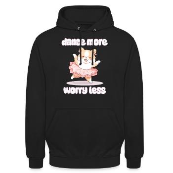 dance more worry less - Dog Dances Ballet - Unisex Hoodie - black - Front - Alina (178cm) & Michal (187cm)