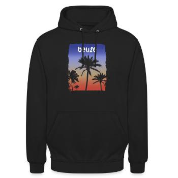 Belize coucher de soleil vacances Souvenir palmier - Sweat-shirt à capuche unisexe - noir - Devant - Alina (178cm) & Michal (187cm)