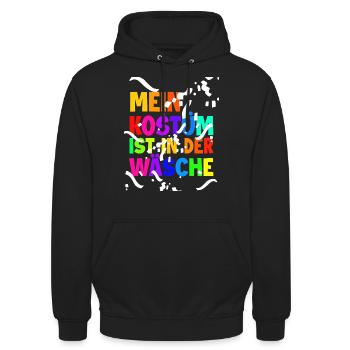 Mon costume est au lavage - Carnaval - Sweat-shirt à capuche unisexe - noir - Devant - Alina (178cm) & Michal (187cm)