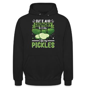 Cute and crunchy cucumber gift - Unisex Hoodie - black - Front - Alina (178cm) & Michal (187cm)