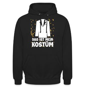 Anzug Das ist Mein Kostüm Fasching Karneval - Unisex Hoodie - Schwarz - Vorne - Alina (178cm) & Michal (187cm)