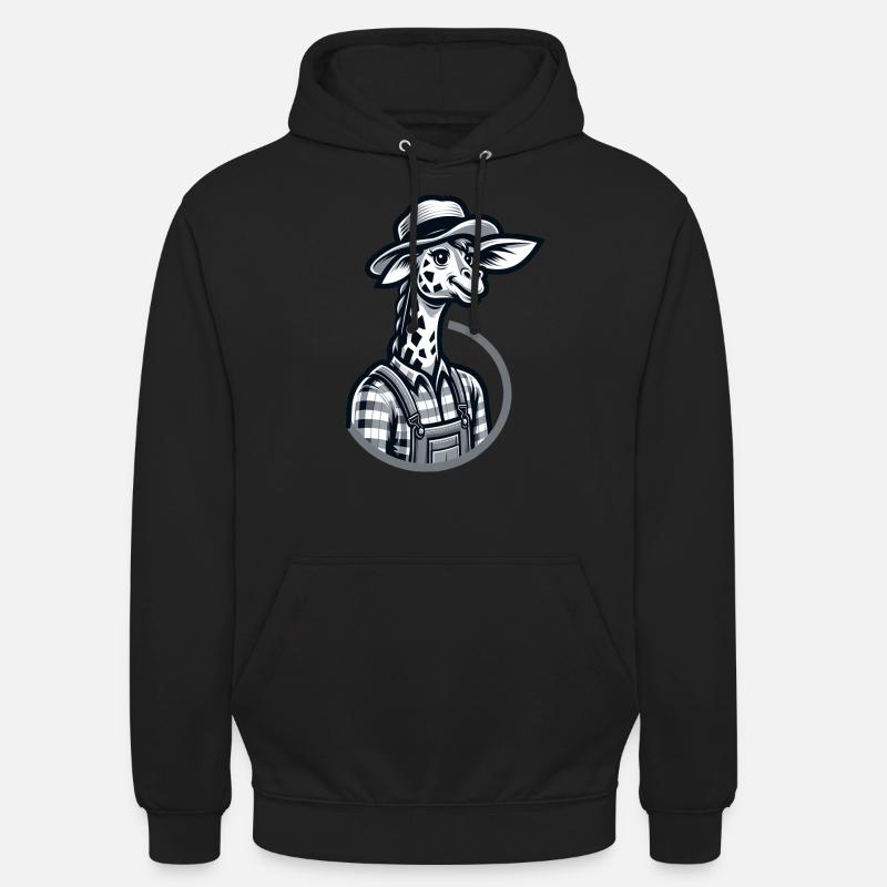 Fermier de girafe mignon - Sweat-shirt à capuche unisexe - noir