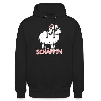 Chef Chefin Schaf Geschenk Schäfin Spruch - Unisex Hoodie - Schwarz - Vorne - Alina (178cm) & Michal (187cm)