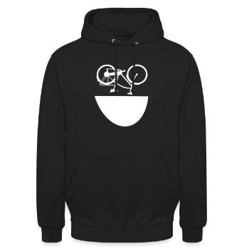 Bicycle Smile Face Funny Fun Fun - Unisex Hoodie - black - Front - Alina (178cm) & Michal (187cm)