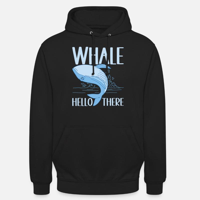 Baleines Baleine - Sweat-shirt à capuche unisexe - noir