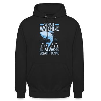 Wale Walfisch - Unisex Hoodie - Schwarz - Vorne - Alina (178cm) & Michal (187cm)