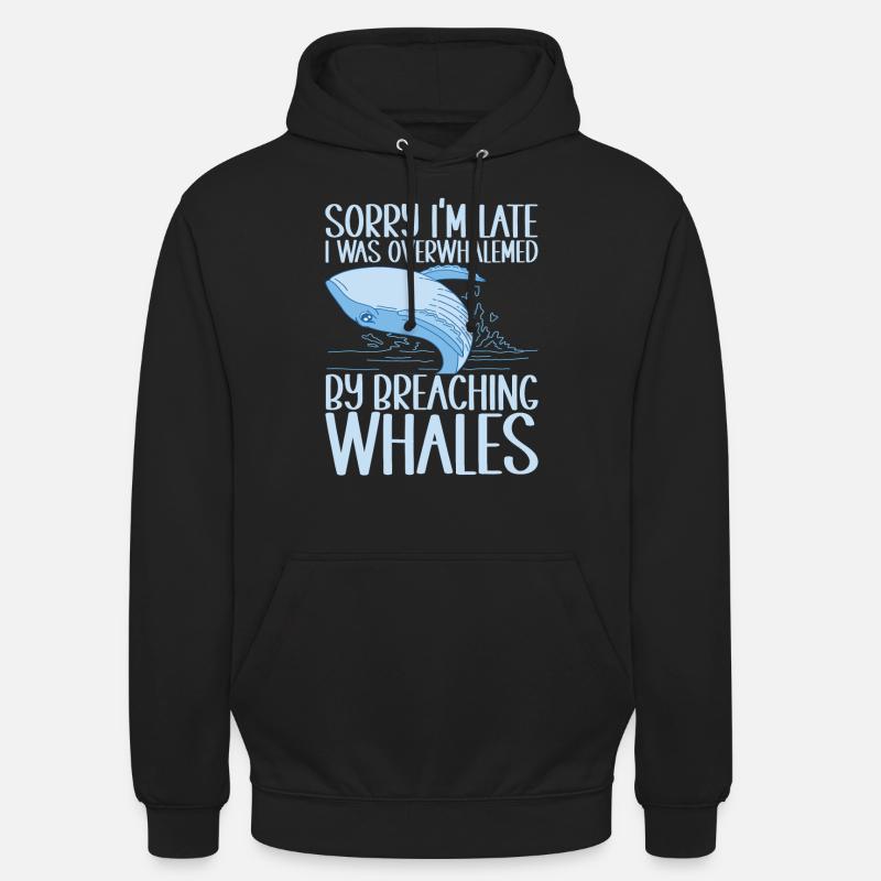 Baleines Baleine - Sweat-shirt à capuche unisexe - noir