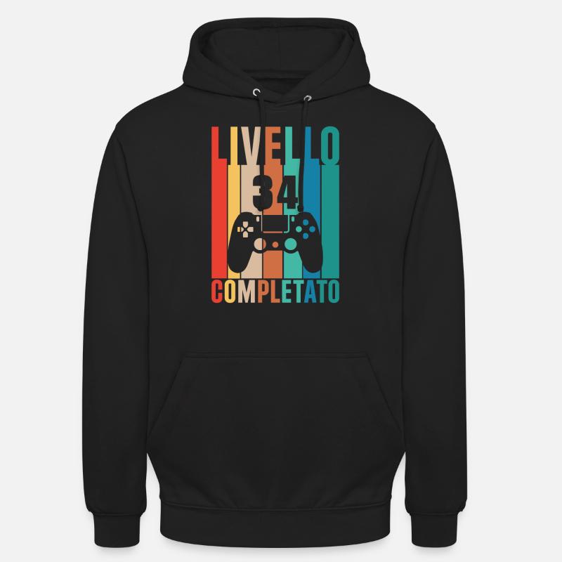 Niveau 34 - Sweat-shirt à capuche unisexe - noir