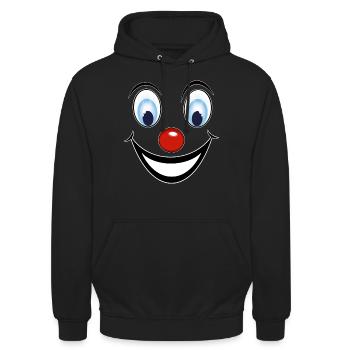 Clown - Sweat-shirt à capuche unisexe - noir - Devant - Alina (178cm) & Michal (187cm)