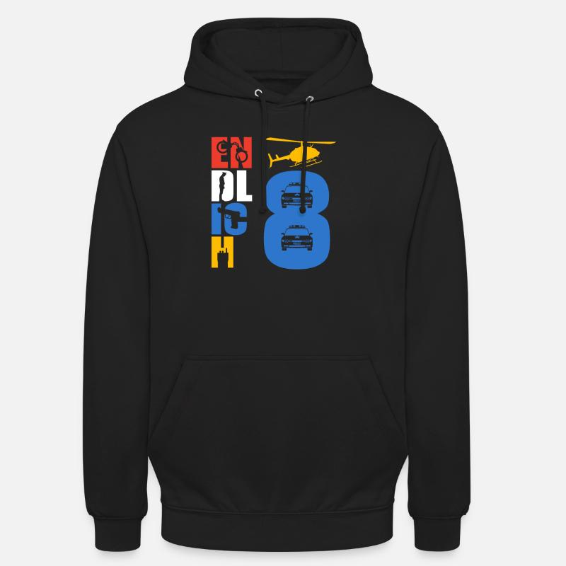 Endlich 8 Polizei - Unisex Hoodie - Schwarz