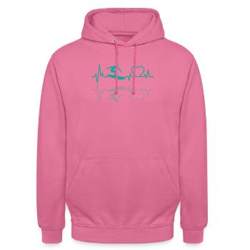Water Skiing Heartbeat - Unisex Hoodie - pink - Front - Alina (178cm) & Michal (187cm)