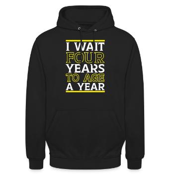 Happy Birthday Schaltjahr 29. Februar Schalttag - Unisex Hoodie - Schwarz - Vorne - Alina (178cm) & Michal (187cm)
