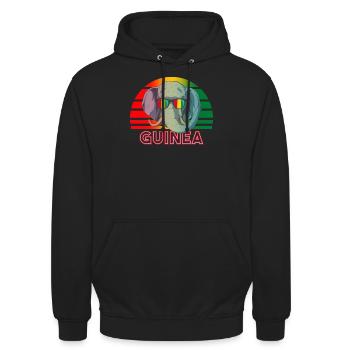 Guinée - Sweat-shirt à capuche unisexe - noir - Devant - Alina (178cm) & Michal (187cm)