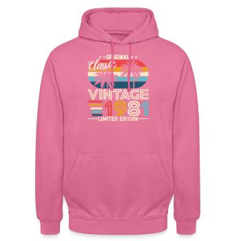Vintage Legend 1981 - Unisex Hoodie - Pink - Vorne - Alina (178cm) & Michal (187cm)
