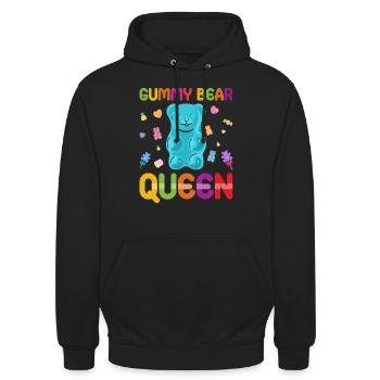 Gümmibär Königin der Süßigkeiten - Unisex Hoodie - Schwarz - Vorne - Alina (178cm) & Michal (187cm)